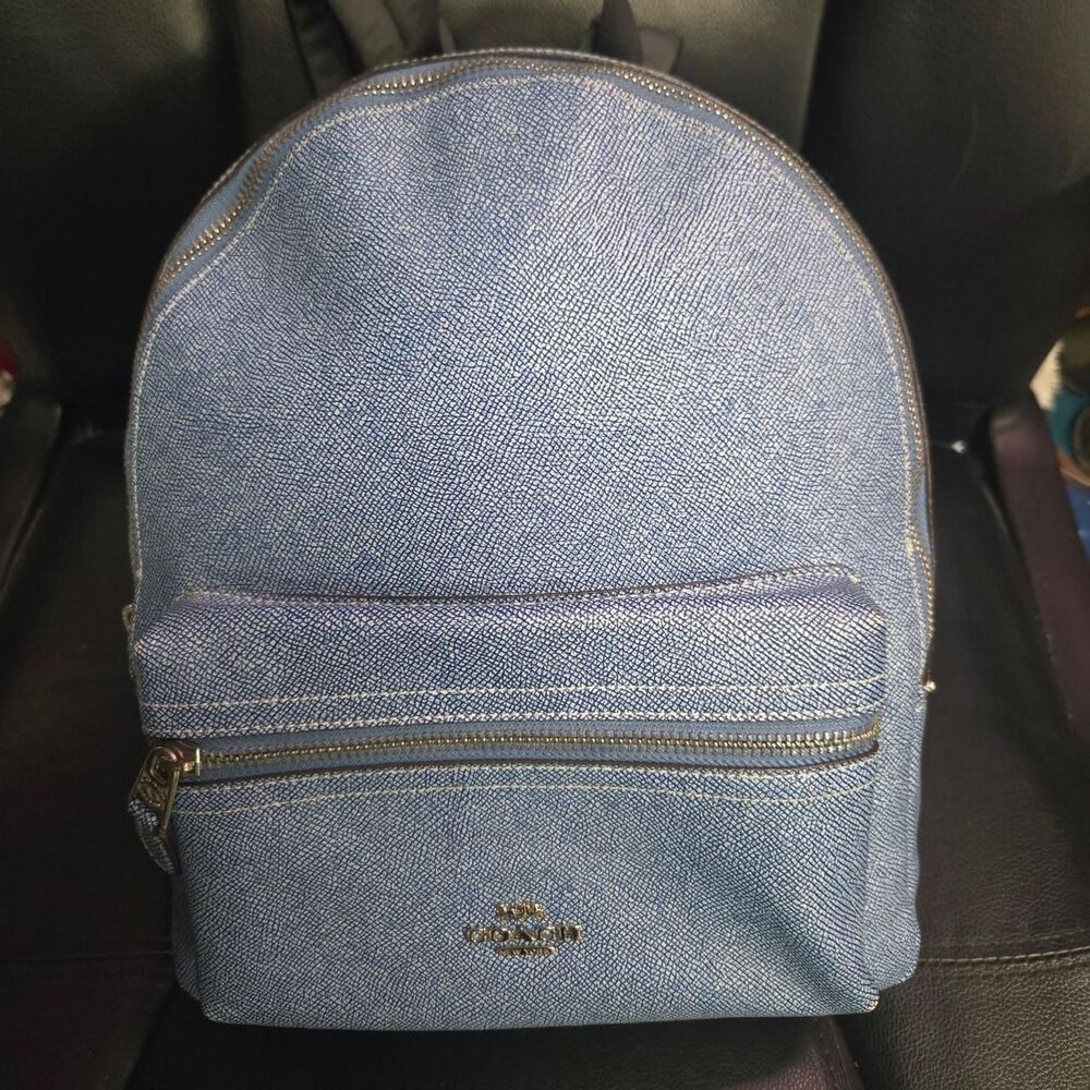 Coach Women's Blue and Silver Bag